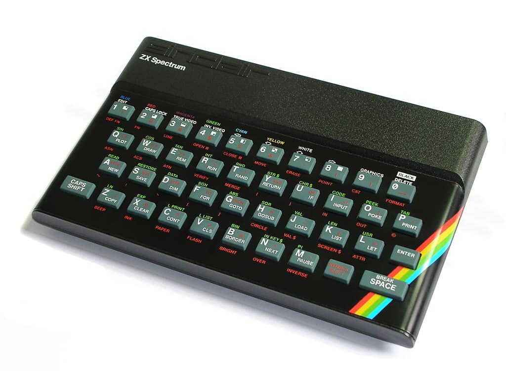 classic zx spectrum computer, popular in the 1980's for starting technology journey
