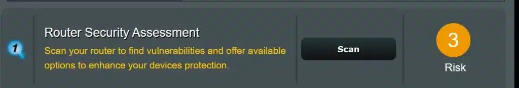Router Security Scan Option