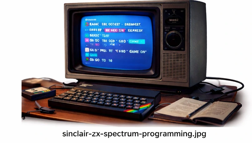 Sinclair ZX Spectrum computer used for learning to code and programming games
